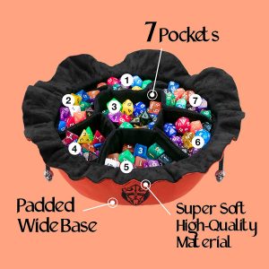 Cardkingpro Immense Dice Bags with Seven 7 Pockets Orange